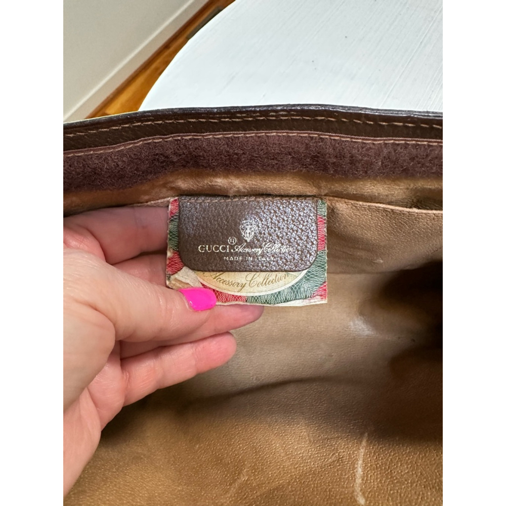 Gucci Beige Brown Coated Canvas Medium Clutch - Picture 13 of 14